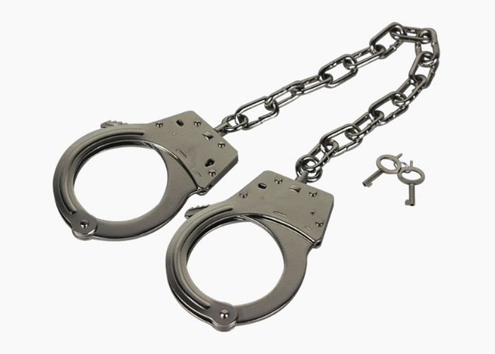 Stainless Steel Police Grade Handcuffs Leg Cuff Metal Anti Pull 23 Tooth