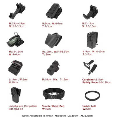 Holster Accessories Outdoor Security Combat Tactical Belt Buckle With 11 Pouches