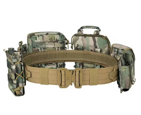 Equipo Tactico Adjustable Molle Bag 6 Pieces Set Polyester Camouflage Tactical Waist Belt With Mag Pouches