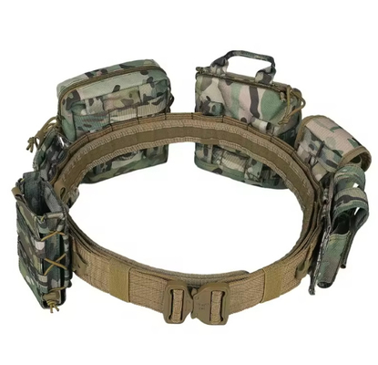 Equipo Tactico Adjustable Molle Bag 6 Pieces Set Polyester Camouflage Tactical Waist Belt With Mag Pouches