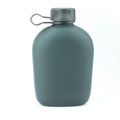 Camping Training Students Water Bottle Aluminum Body With Rubber Coated Matte Finish With Pouch Bag Shoulder Stripes