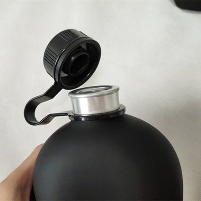 Camping Training Students Water Bottle Aluminum Body With Rubber Coated Matte Finish With Pouch Bag Shoulder Stripes