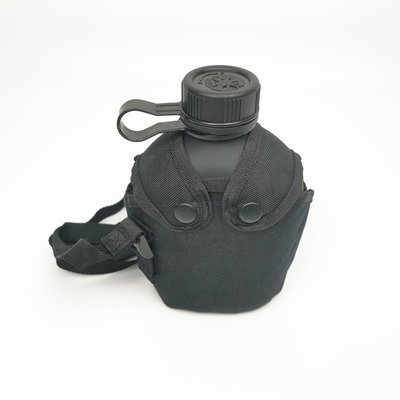 Camping Training Students Water Bottle Aluminum Body With Rubber Coated Matte Finish With Pouch Bag Shoulder Stripes