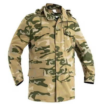 T65/C35 Solid Fabric Mens Military Tactical Long Sleeve Jackets and Pants with Split Leather
