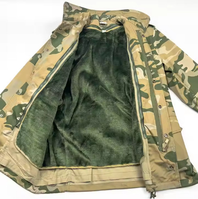 T65/C35 Solid Fabric Mens Military Tactical Long Sleeve Jackets and Pants with Split Leather