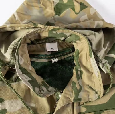 T65/C35 Solid Fabric Mens Military Tactical Long Sleeve Jackets and Pants with Split Leather