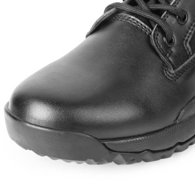 Round Toe Slip Resistant Leather Combat Footwear Gear With Shock Absorbent Rubber Sole