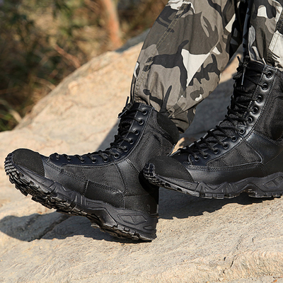 Breathable Cotton Lining Mens Combat Tactical Boots for Outdoor Activities