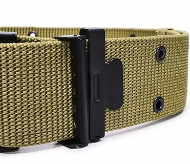 Khaki Waterproof  Quick Release PP Webbing Belt Duty Belt Tactical For Outdoor Training And Hiking