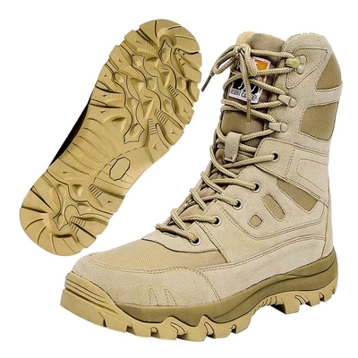 Men's Tan Color Steel Toe Safety Leather Comfortable Waterproof Anti-slip Hunting Boots