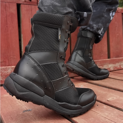 Ultralight Combat Boots Breathable Black Sand-colored High-top Mesh Combat Boots Oversized Boots
