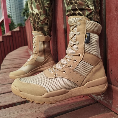 Ultralight Combat Boots Breathable Black Sand-colored High-top Mesh Combat Boots Oversized Boots