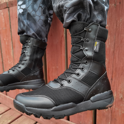 Ultralight Combat Boots Breathable Black Sand-colored High-top Mesh Combat Boots Oversized Boots