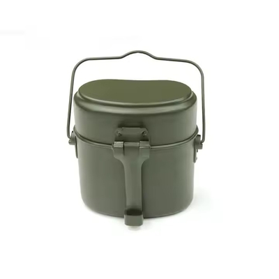 Tactical Canteen Olive Green Aluminum Kettle 3 Piece Lunch Box Tactical Outdoor Gear