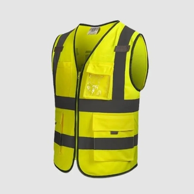 High Visibility Jacket Workwear Reflective Security Vest With Reflector for Road  Workplace Safety