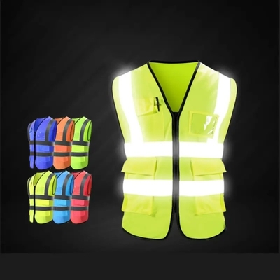 High Visibility Jacket Workwear Reflective Security Vest With Reflector for Road  Workplace Safety