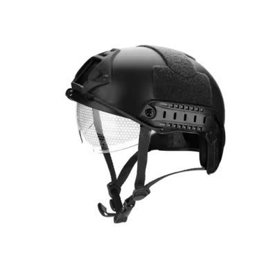 Durable Black Tactical Protective Helmet With GLASS For Tactical Training