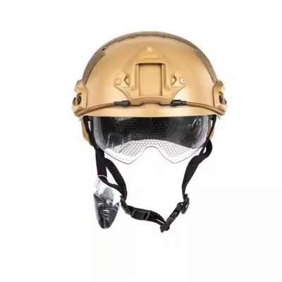 Durable Black Tactical Protective Helmet With GLASS For Tactical Training