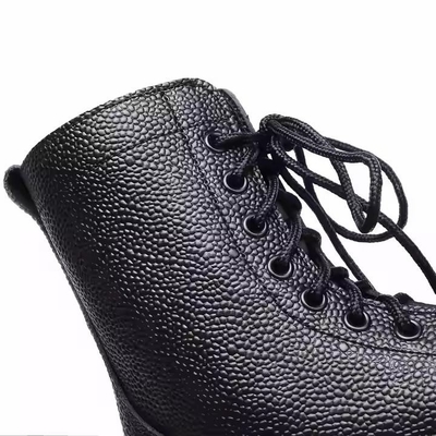 Customized Uniform Tactical Footwear Black Color Leather Boots with Geinuen Leather Training Shoes Black Boots