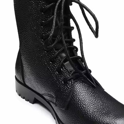 Customized Uniform Tactical Footwear Black Color Leather Boots with Geinuen Leather Training Shoes Black Boots