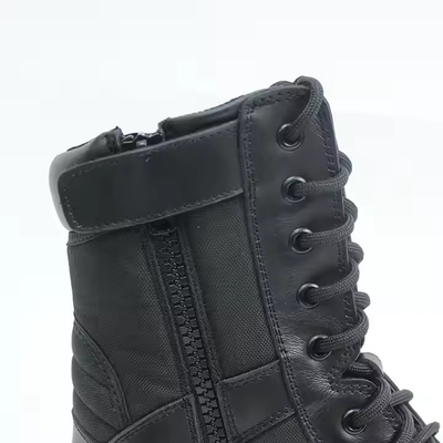 Black Full Grain Leather Boots Safety Rubber Hard Soled PU Genuine Leather Outdoor Boots for men