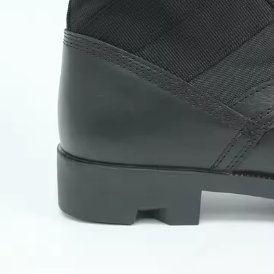 Black Full Grain Leather Boots Safety Rubber Hard Soled PU Genuine Leather Outdoor Boots for men
