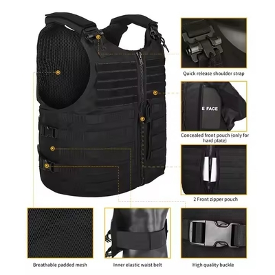 Tactical Vest Factory Oxford Black Men Training Vest Hunting Molle Plate Carrier Tactical Duty Vest