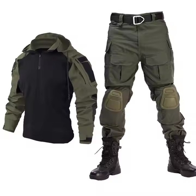 Camouflage Tactical Protective Suit With Hood Breathable Training Frog Shirt And Pants