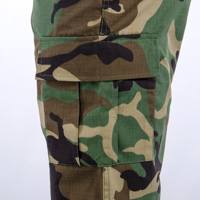 Woven Military Men Tactical Short Pants OEM Waterproof Woodland Camo