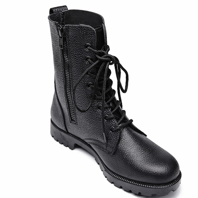 Split Embossed Leather Combat Tactical Boots Officer Police Duty Shoes